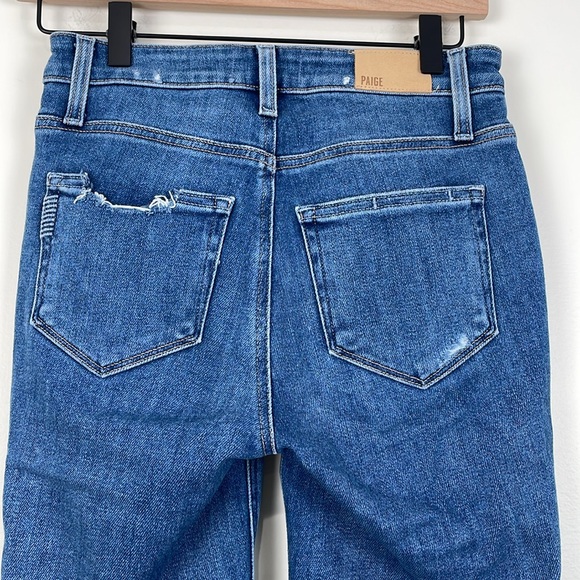 PAIGE Women’s Jeans 25 Cindy Straight Distressed Raw Hem Crop - Picture 5 of 8